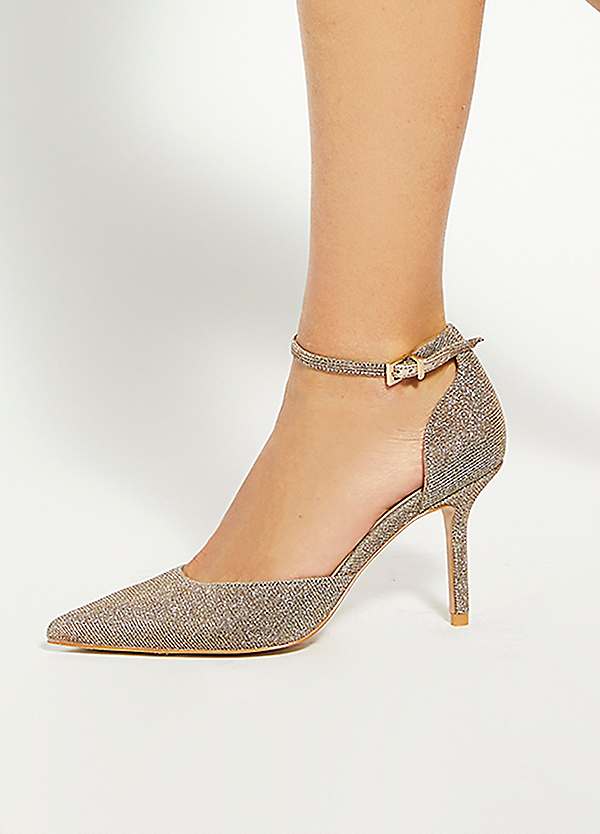 Dune London Calmness Bronze Two Part Pointed Toe Court Shoe