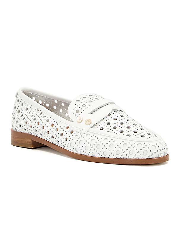 Dune white loafers sale