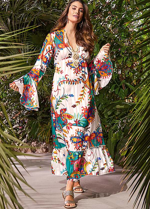 Embellished Statement Beach Maxi Dress By Kaleidoscope | Kaleidoscope
