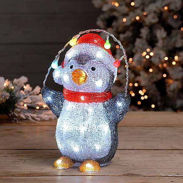 outdoor christmas light up penguin