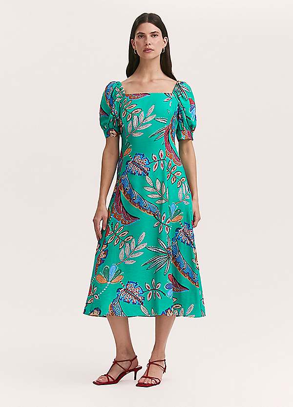 Finery Daisy Floral Midi Smock Dress