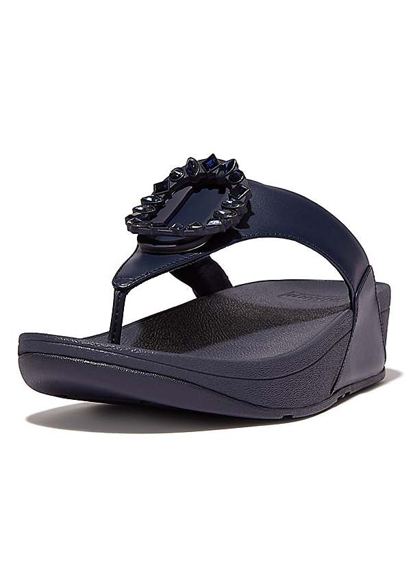 Fitflop Lulu Crystal Circlet Leather Toe Post Sandals Kaleidoscope