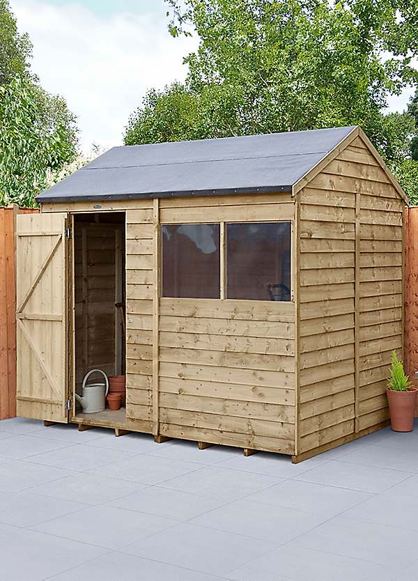 Forest Garden 4LIFE Reverse Apex Shed 8x6 - Single Door - 2