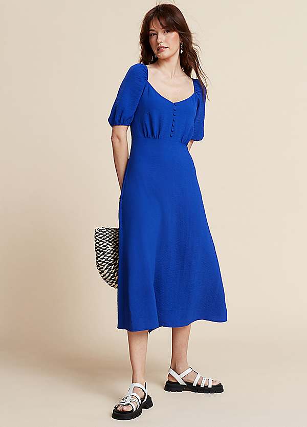 cobalt blue tea dress