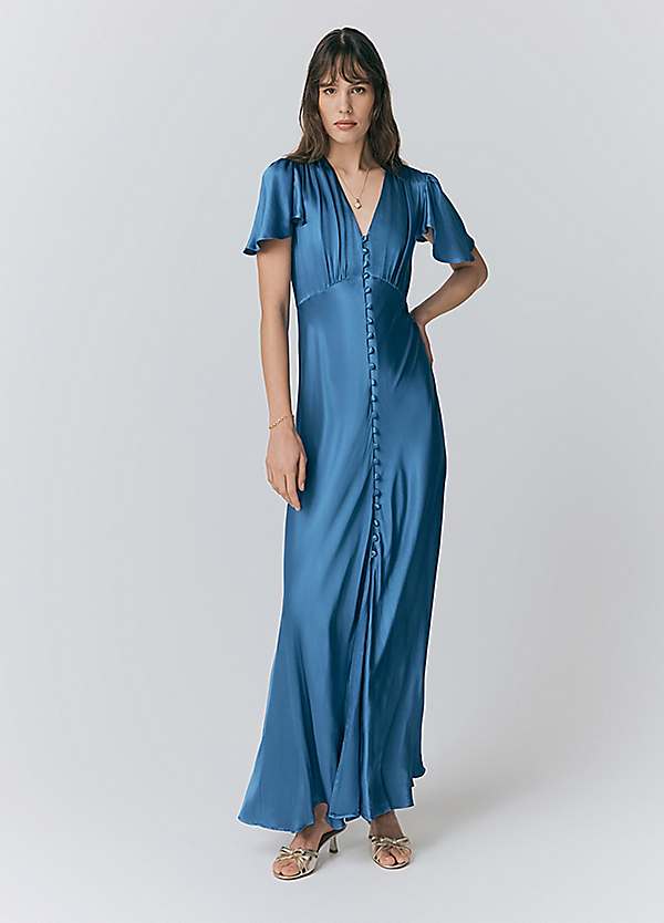ghost delphine satin maxi dress GHOST Delphine Satin Maxi Dress