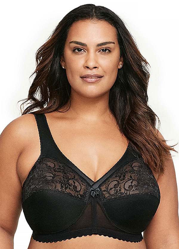 YOURS Plus Size Green Hi Shine Lace Non-Padded Non-Wired Full Cup Bra