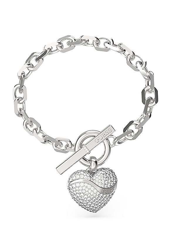 Guess In My Heart T-Bar Crystal Hearts Bracelet Kaleidoscope