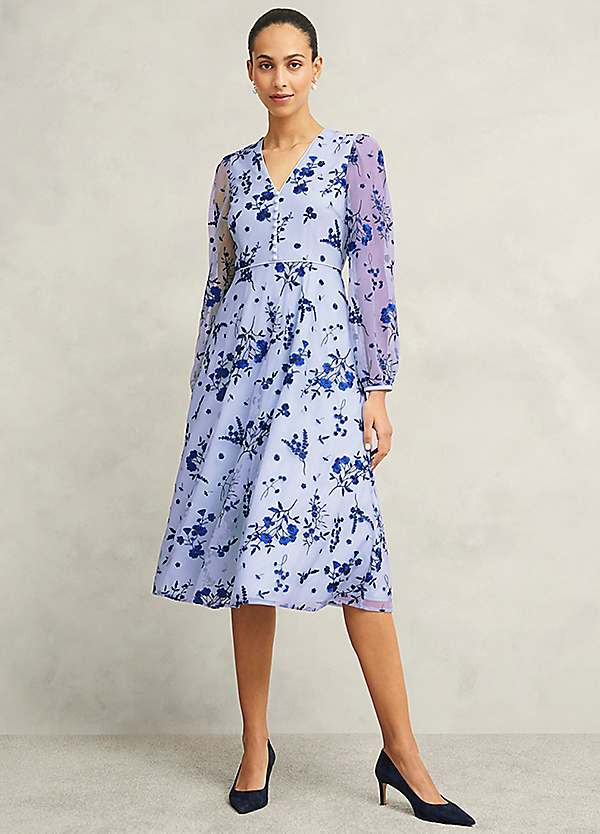 【フローラル】HOBBS LONDON / ella フレア 刺しゅうドレス HOBBS Ella Embroidered Dress | Kaleidoscope