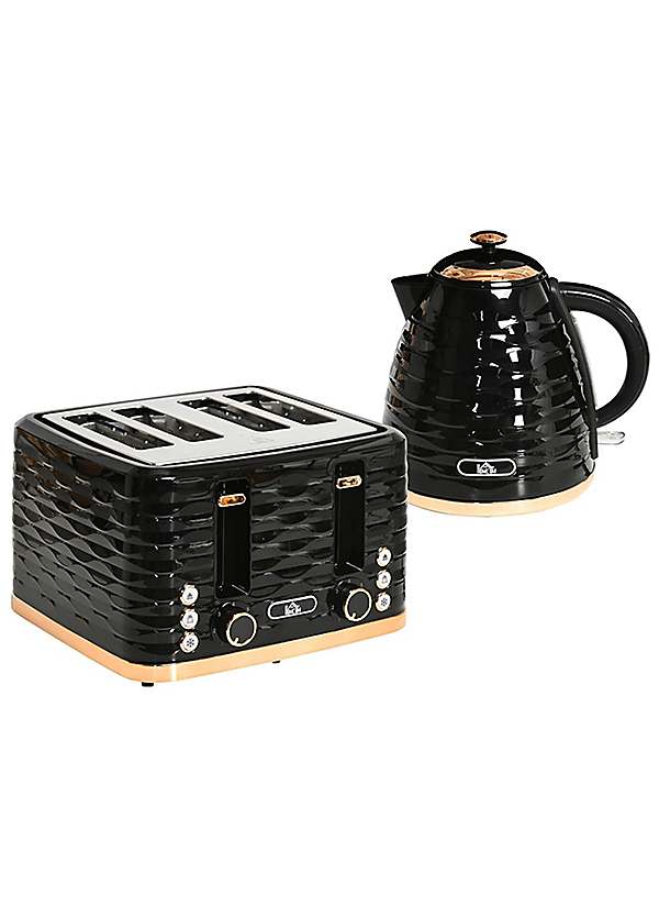HOMCOM Kettle Slice Toaster Set Black