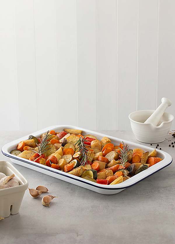 Hairy Bikers Large Enamelled Oven Tray