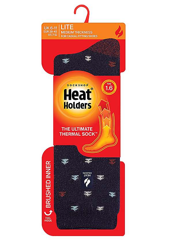 Heat Holders Men's Pair Navy/Merlot Lite Socks Marisol