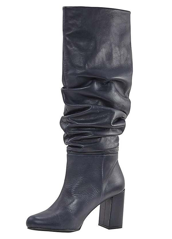 ruched knee boots
