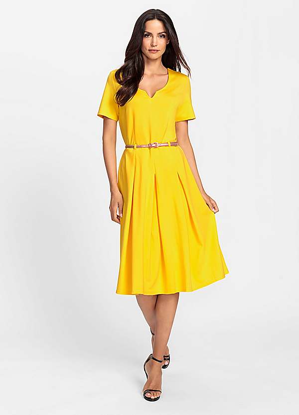 Heine Pleated Fit and Flare Dress | Kaleidoscope