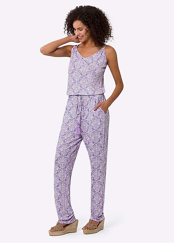 Heine Printed Spaghetti Strap Jumpsuit Kaleidoscope