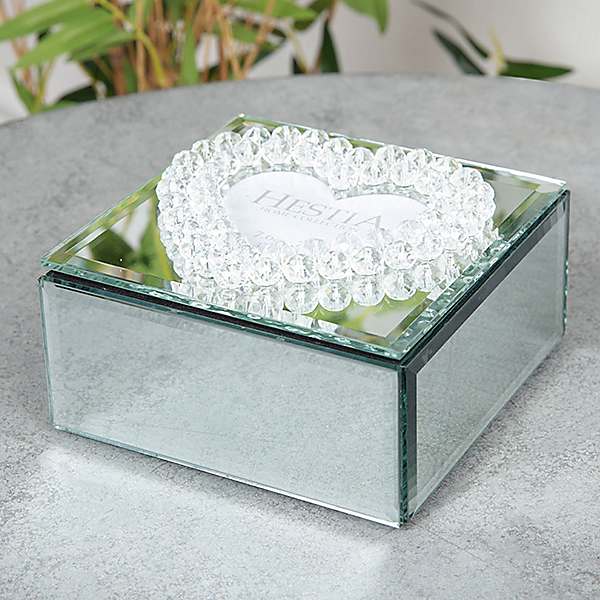 Mirrored glass jewellery box discount