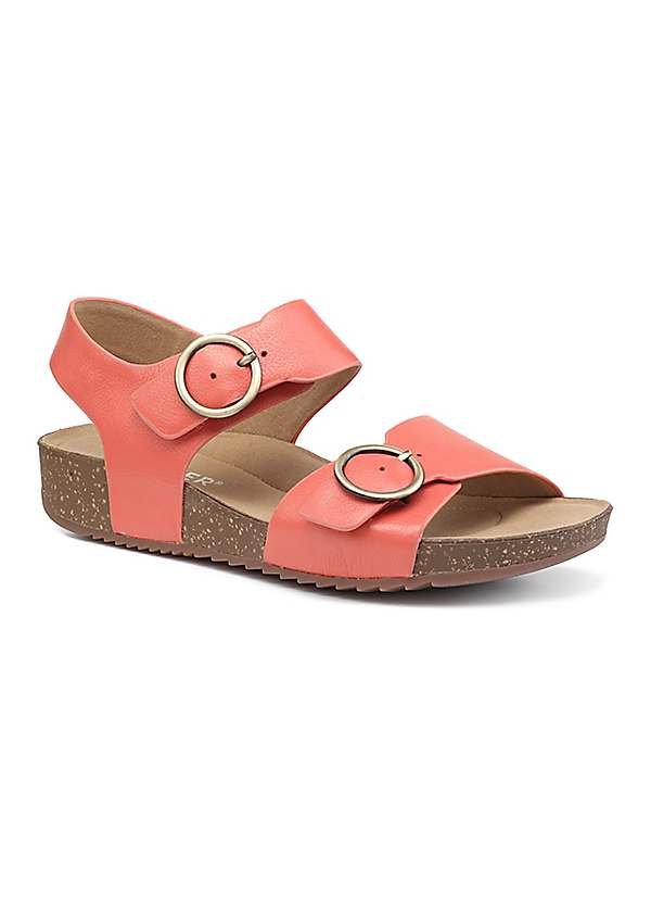 Hotter Tourist Coral Slingback Wedge Sandals Kaleidoscope