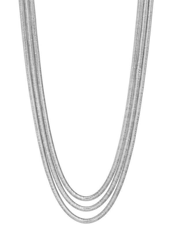 Silver multi sale row necklace