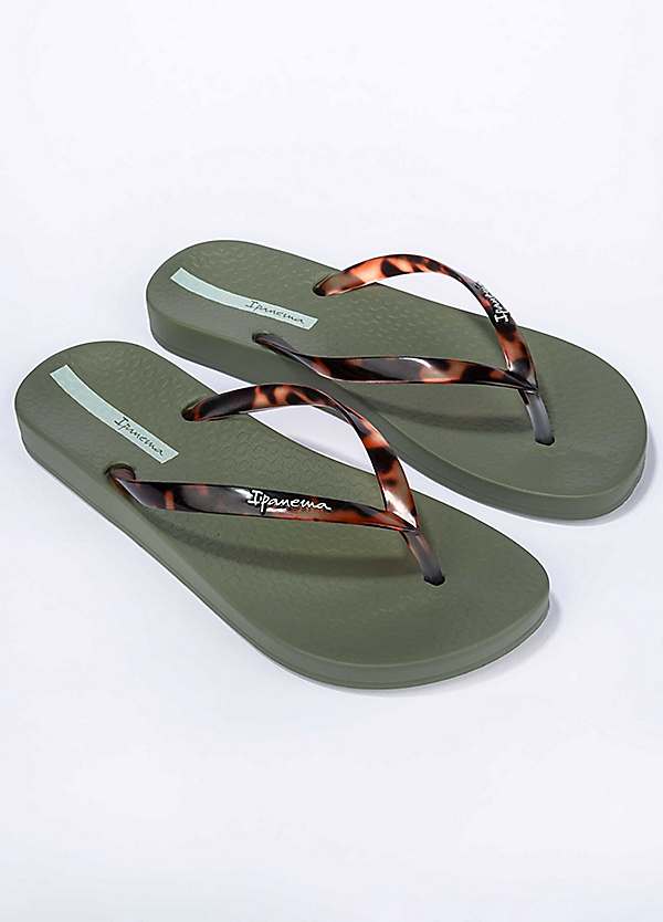 Ipanema Ladies Green Anatomic Connect II Flip Flops Kaleidoscope