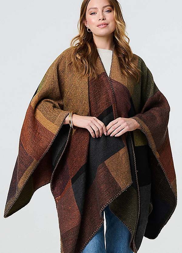 Izabel London Chocolate Colour Block Three-Quarter Sleeve Relaxed