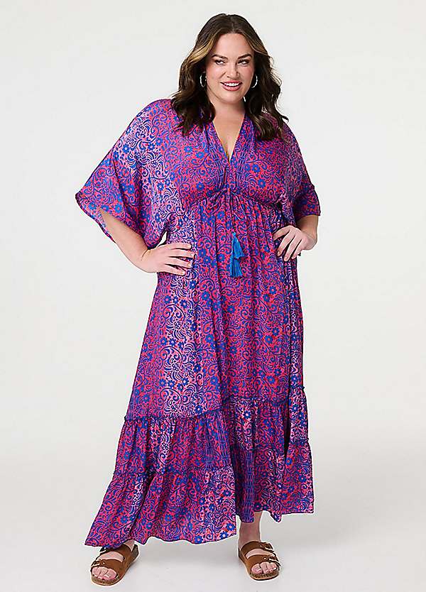 sachin and babi light blue dress Izabel London Floral Side Split Maxi Dress