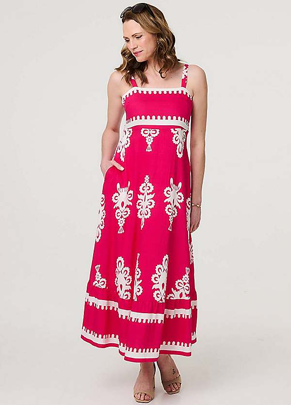 Izabel London Ikat Print Sleeveless A-Line Maxi Dress | Kaleidoscope Izabel London Ikat Print Sleeveless A-Line Maxi Dress | Kaleidoscope