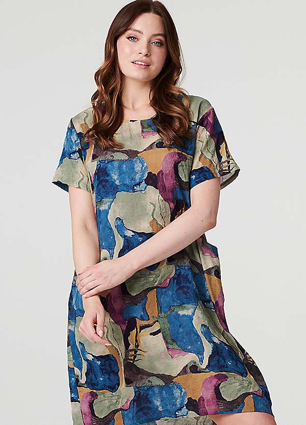 Izabel London Printed Relaxed Short Dress Kaleidoscope