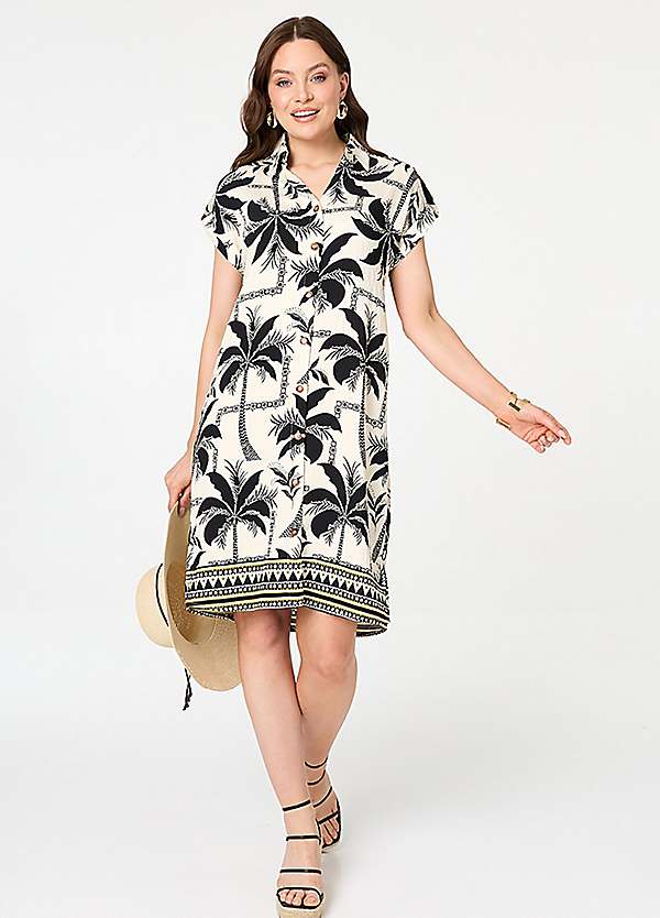 Izabel London Tropical Cap Sleeve Knee Length Dress