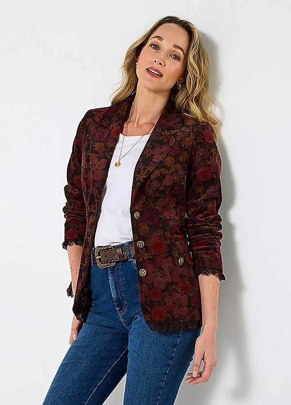 Joe Browns Autumn Print Cord Jacket Kaleidoscope