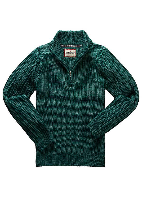 Joe Browns Chunky Knit Quarter Zip Funnel Neck Jumper Kaleidoscope