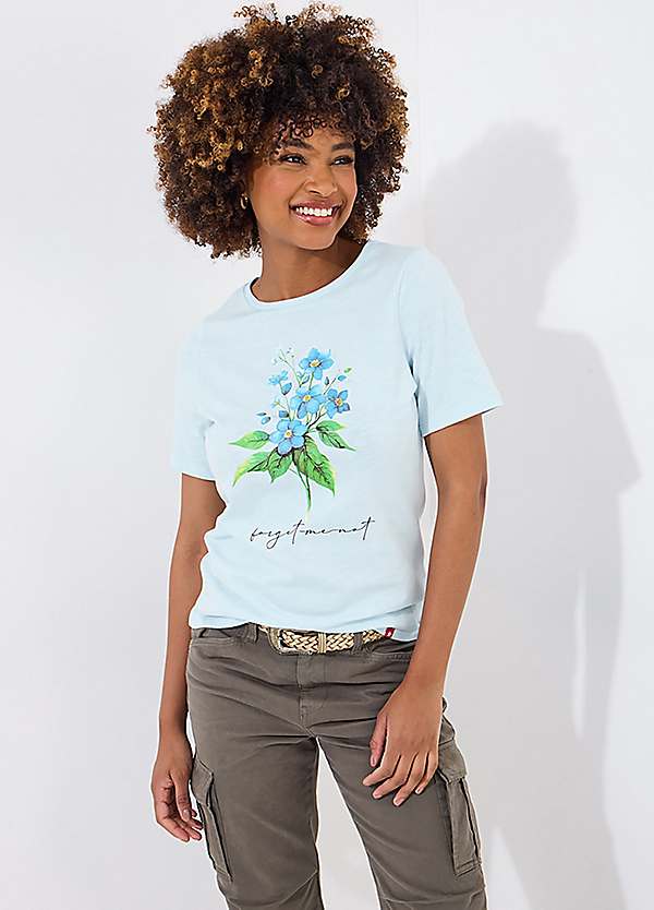 Joe Browns Forget Me Not Floral Short Sleeve Graphic T-Shirt