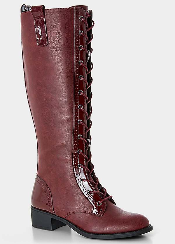 Burgundy leather riding boots online