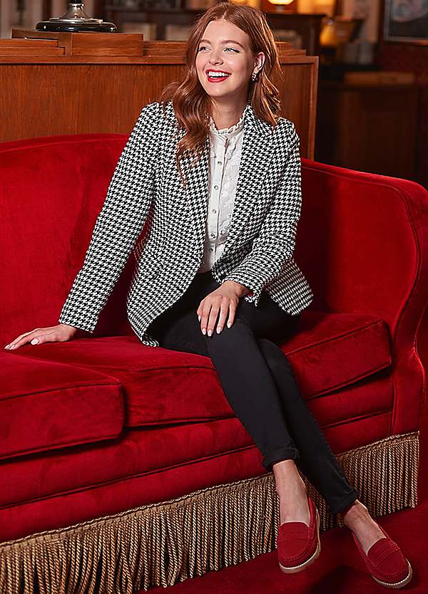 Joe Browns Monochrome Dogtooth Check Co-ord Jacket | Kaleidoscope