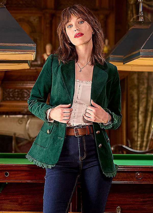 Joe Browns Petite Slim Fit Lace Trim Cord Jacket Kaleidoscope