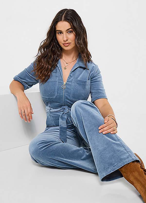 LOHEN （ローヘン）BAND COLOR JUMPSUIT Joe Browns Retro-Inspired Stretch Cord Jumpsuit | Kaleidoscope