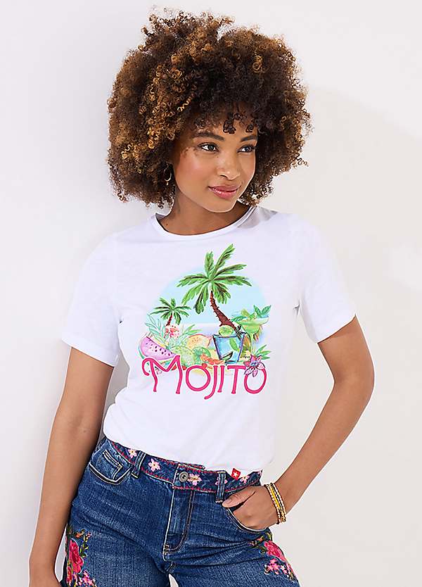 Joe Browns Tropical Mojito Graphic Short Sleeve T-Shirt Kaleidoscope
