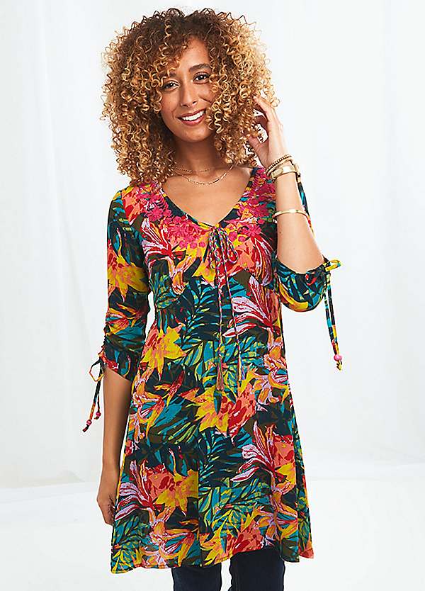Folky Floral Tunic Dress