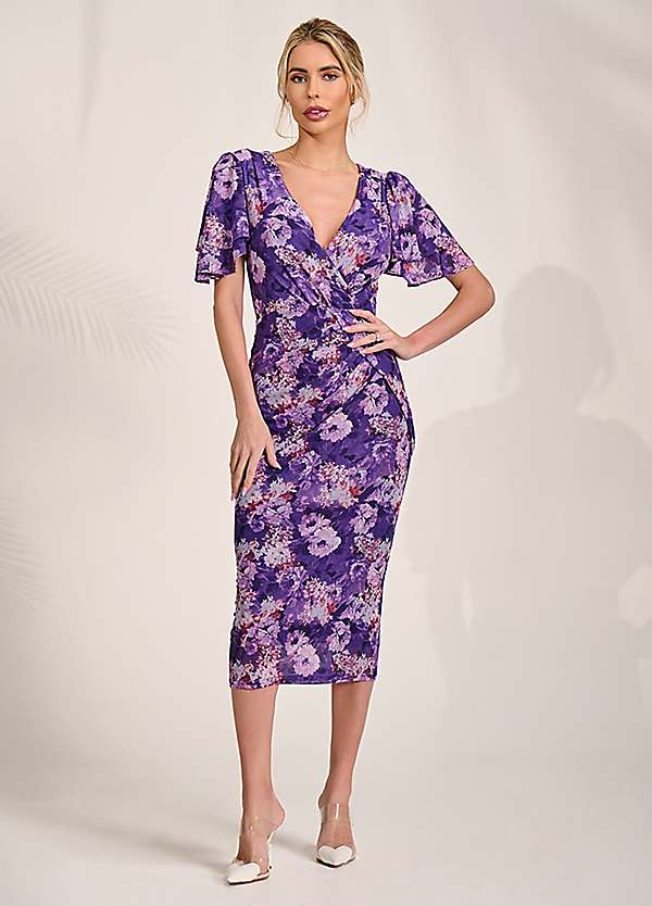 Jolie Moi Angel Sleeve Mesh Bodycon Dress