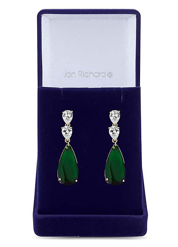 Emerald Zirconia Drop Earrings