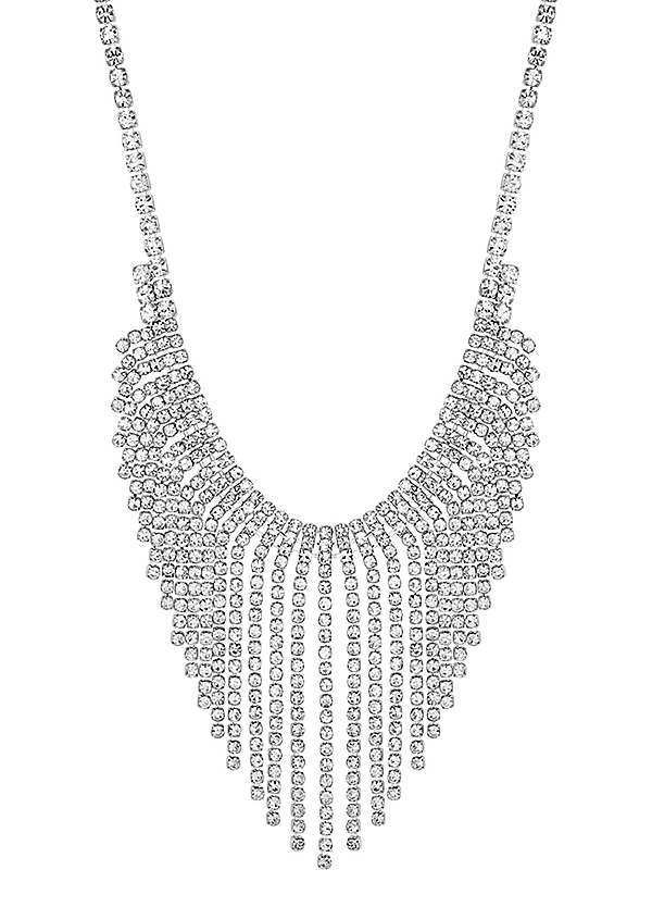 Silver diamante clearance necklace