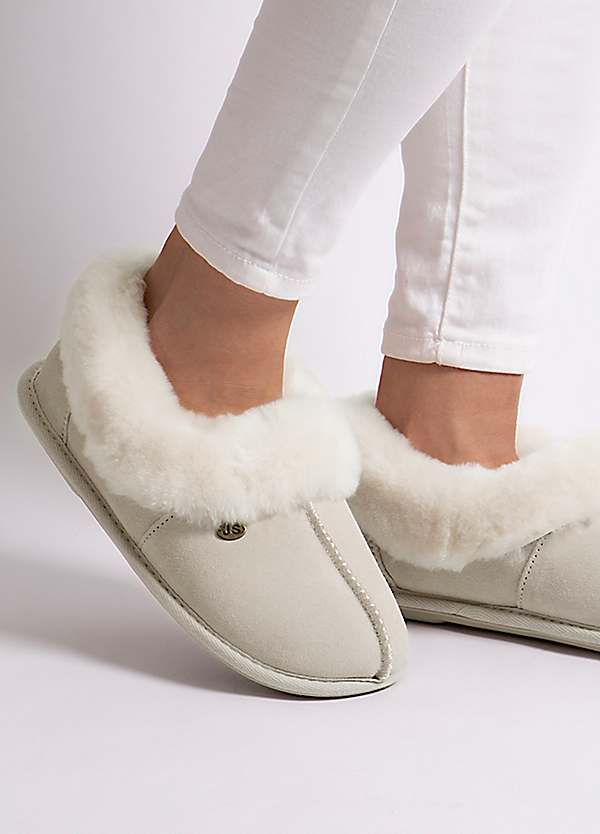 Just Sheepskin Ladies Just Sheepksin Classic Cream Full Back Slipper - Main Image