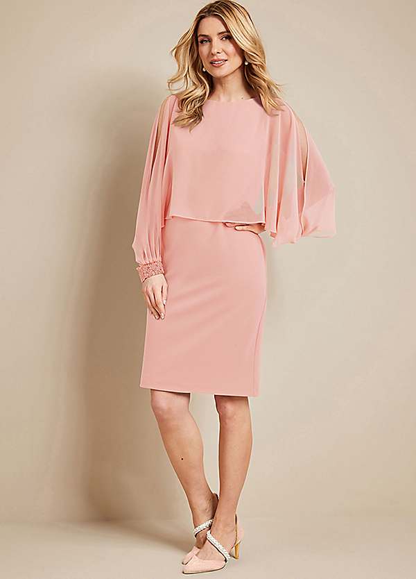 Blush pink hotsell cape dress