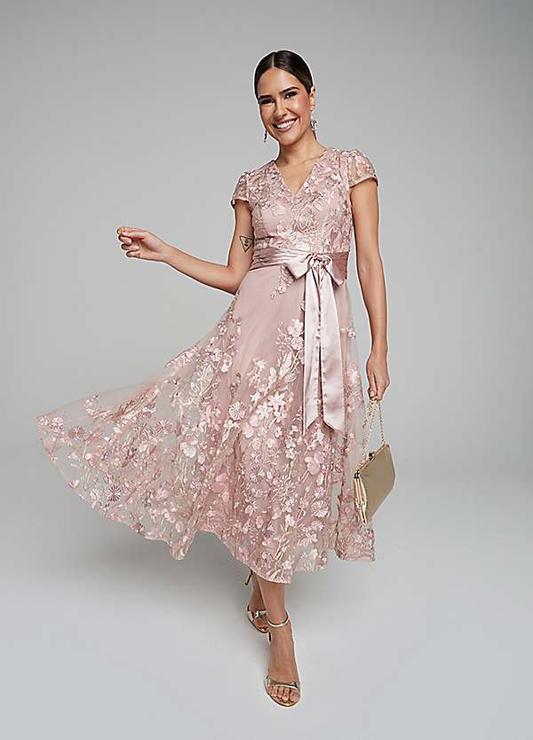 sachin and babi light blue dress Kaleidoscope Blush Embroidered Prom Dress