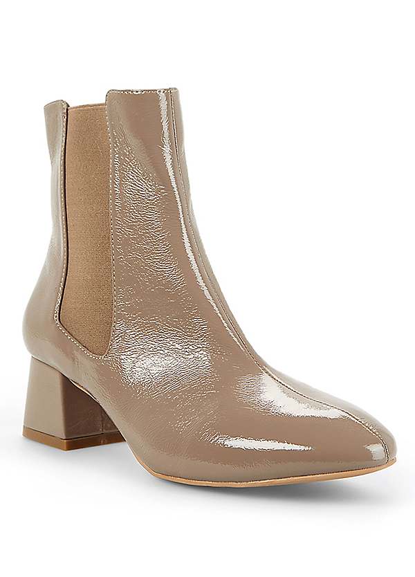 Camel leather hot sale ankle booties