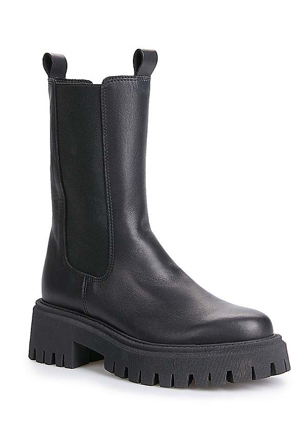 Kaleidoscope Chunky Sole Italian Leather Mid Boots