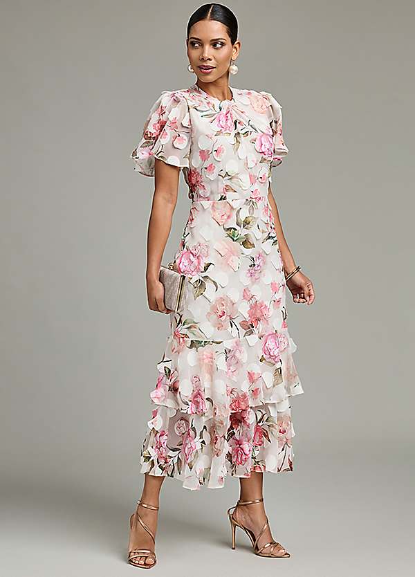 Kaleidoscope Floral Print Midi Dress | Kaleidoscope