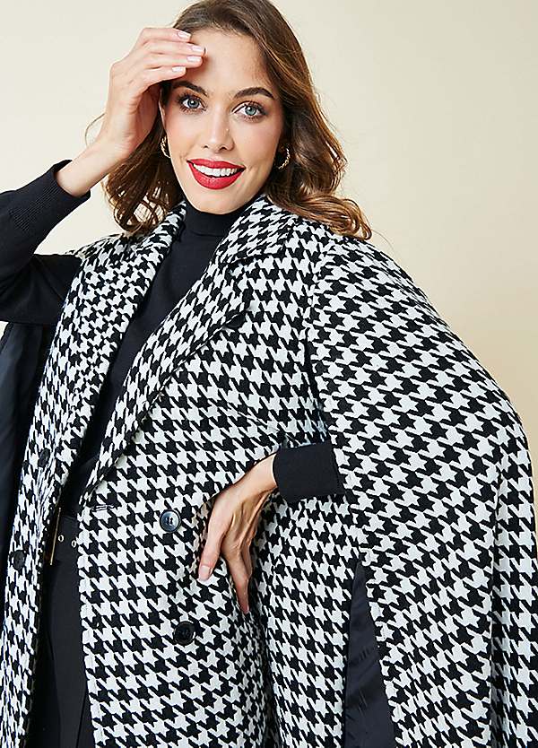 CLANE MIX HOUNDSTOOTH CAPE CLANE - アウター