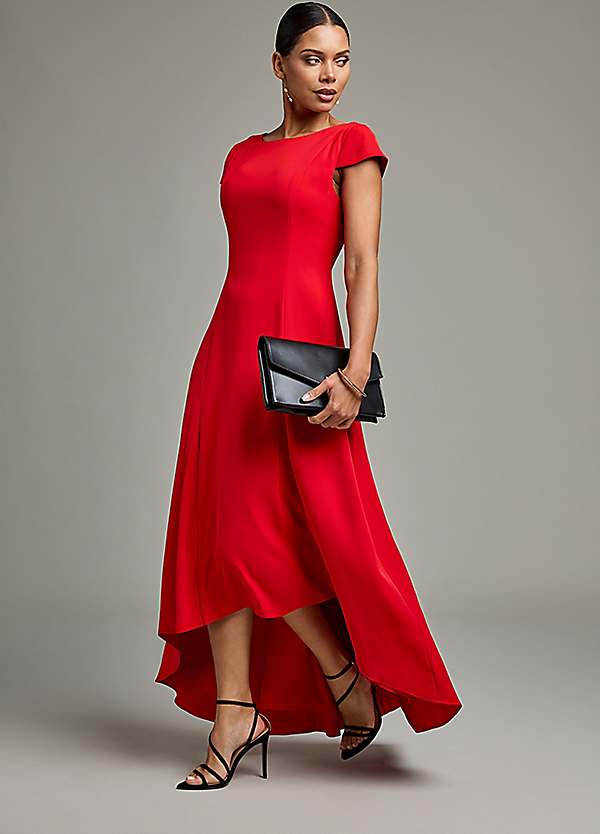 Kaleidoscope Red Hi Low Hem Maxi Dress