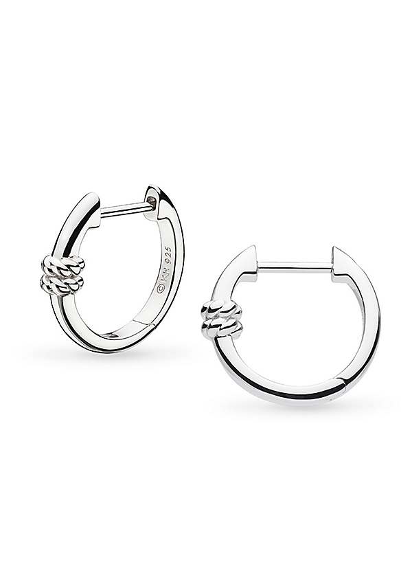 Kit Heath Sterling Silver Marina Rope Bar Hinged Hoop Earrings - Main Image