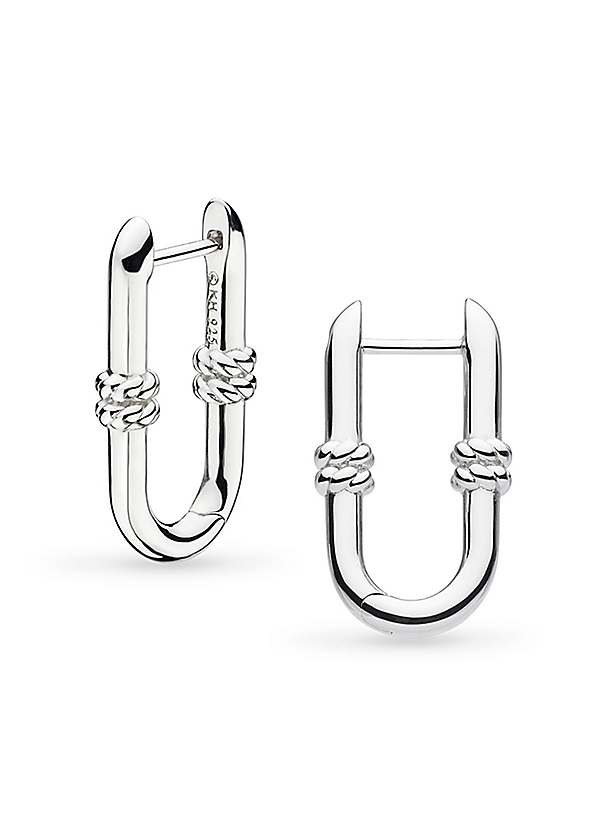 Kit Heath Sterling Silver Marina Rope Bar Link Hinged Hoop