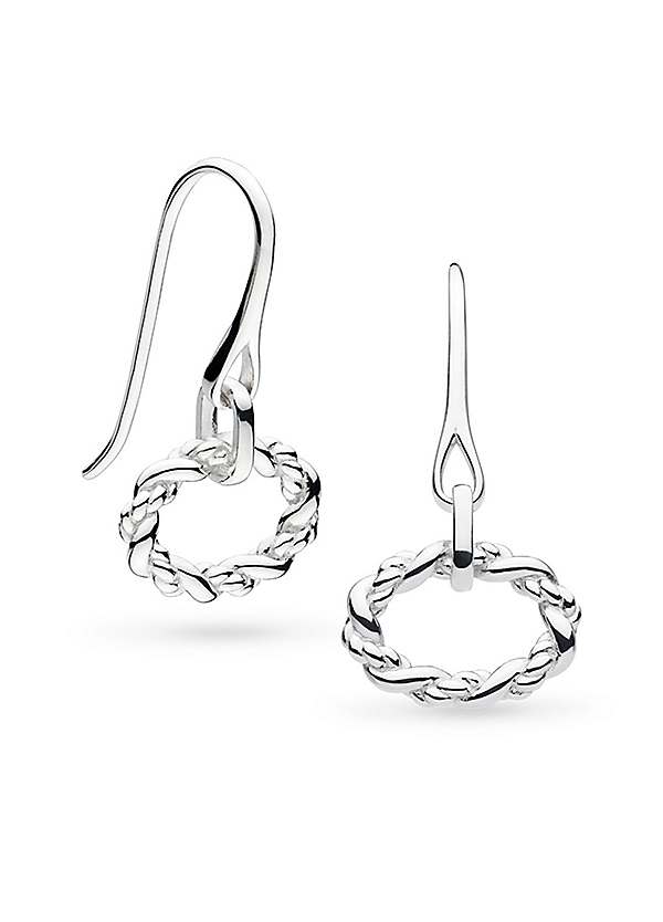 Kit Heath Sterling Silver Marina Rope Twist Oval Drop Earrings